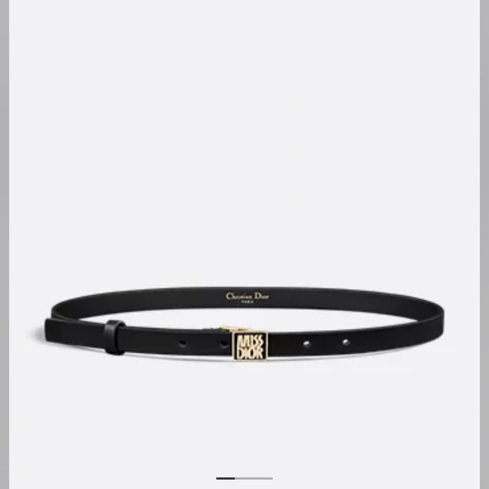 Dior Black and Gold Leather Belt - Picture 2 of 3